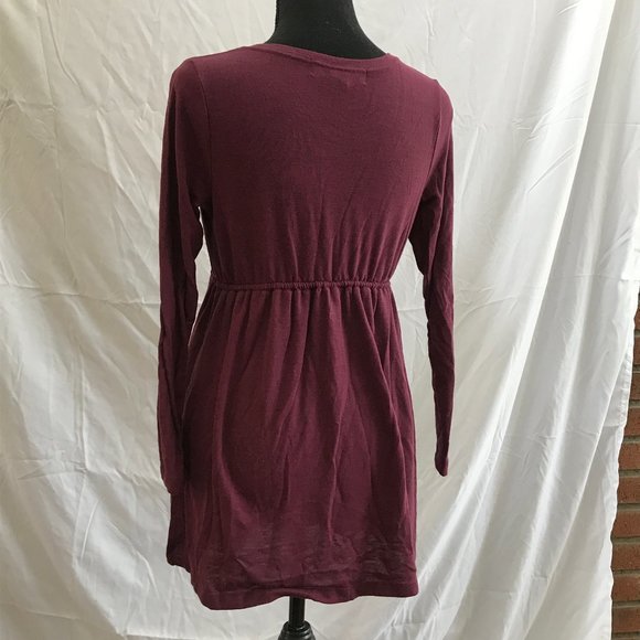 XS Maternity Maroon Long Sleeve Tunic Top - Picture 4 of 4